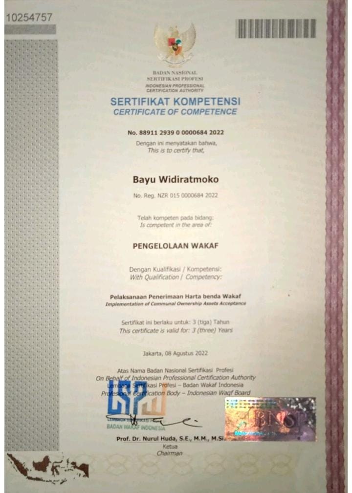 Sertifikat Pak Bayu